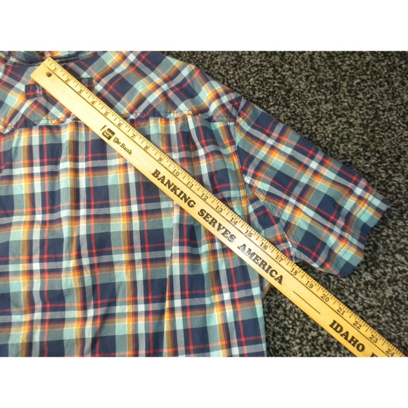 Duluth Shirt Mens XL Blue Plaid Relaxed Fit‎ Untucked BBQ Short Sleeve 38922 Dad - Picture 13 of 13